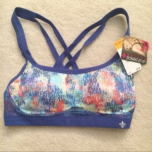 Colorful strappy sports bra